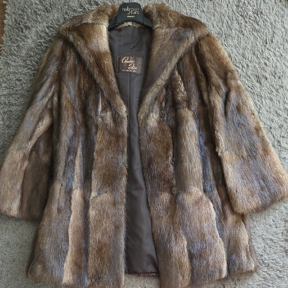 Vintage Andre Furs Sz M Mink or Muskrat Fur Coat